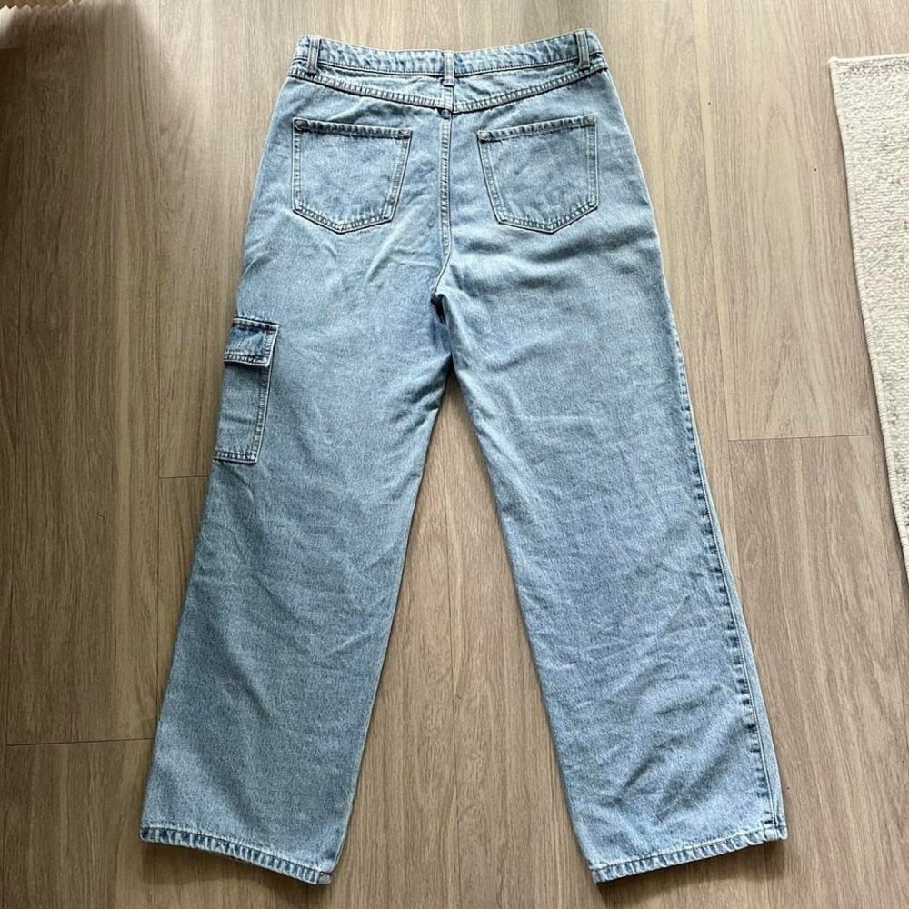Forever 21 Jeans Womens Size 31 Light Wash Utility High Rise Pants‎ - Picture 4 of 5